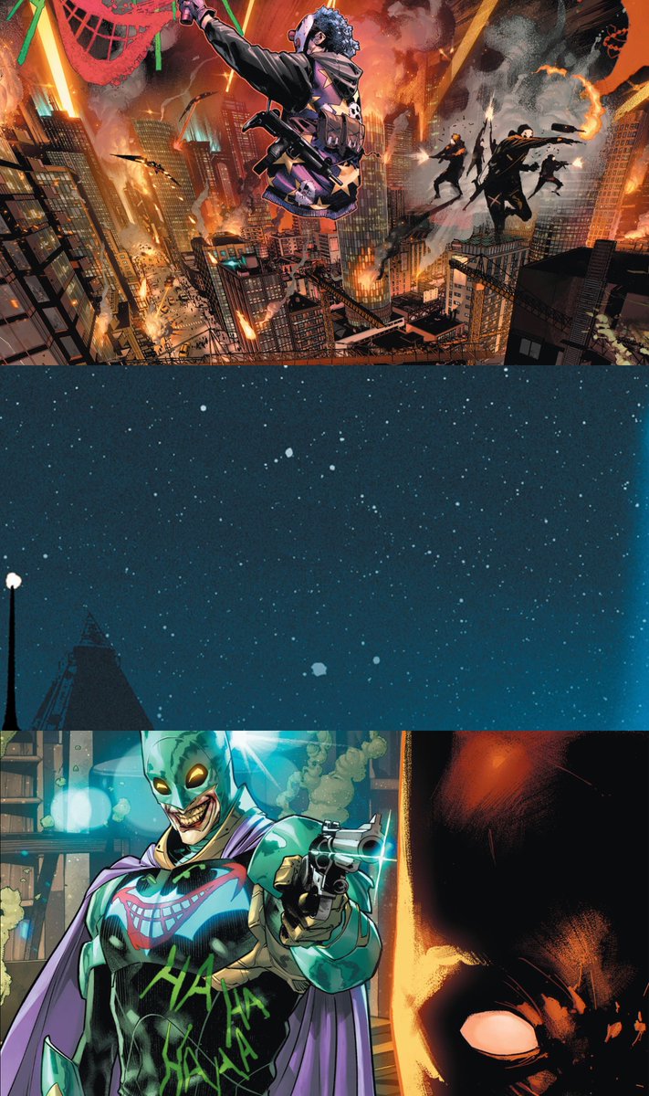 Batman's tweet image. Silent nights in Gotham City aren't always what they seem.