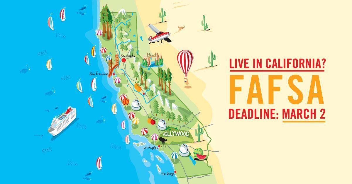 Now that you’ve submitted your #CalStateApply application don’t forget to apply for financial aid! The sooner you apply, the better the chance of receiving more grant money and aid.

🔗FAFSA: fafsa.gov
🔗CA Dream Act: dream.csac.ca.gov