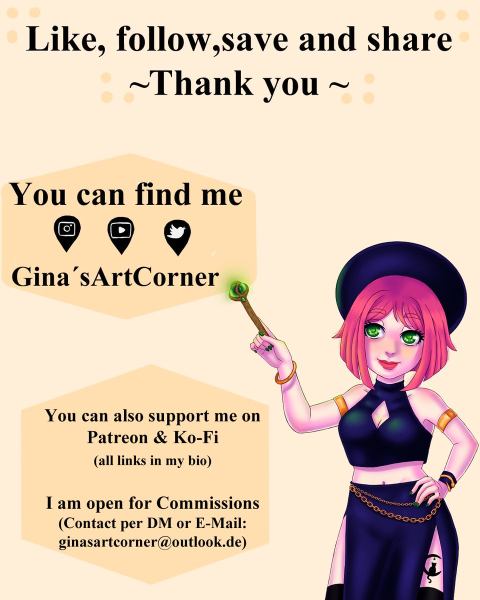 By the way, for anyone who doesn't have enough money for commissions, you can also support me by buying me a Kofi!
ko-fi.com/GinasArtCorner

Even small amounts can help a lot 😊
Retweets are also very much appreciated

#kofi #tip #helpingartists