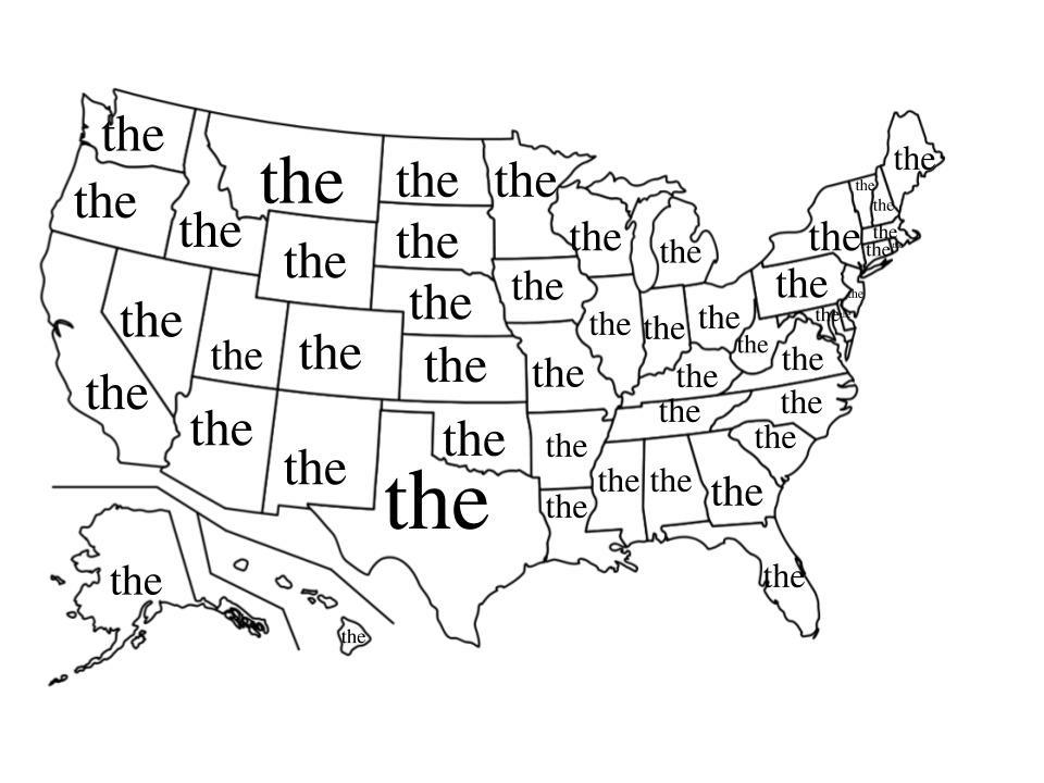 TerribleMaps's tweet photo. The most popular word in each state https://t.co/gWaPlQ9f4f