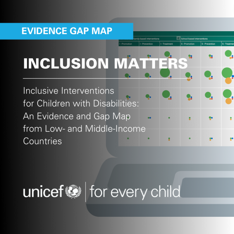 UNICEFInnocenti's tweet photo. #DYK? Less than 1 in 10 studies on children with disabilities come from low-income countries. 

Check out all the evidence gaps in our new interactive map on inclusive intervention for children with disabilities in low and middle-income countries 👇  

#BeInclusive