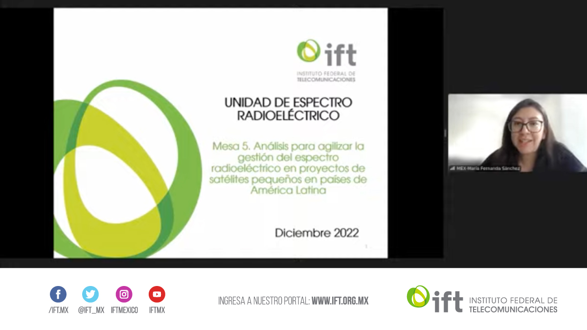 IFT_MX's tweet photo. La Directora de Análisis Técnico y Recursos Orbitales de la Unidad de Espectro Radioeléctrico del @IFT_MX, @mariafersanza participa en el  2º Coloquio del Espectro Radioeléctrico, su uso científico y experimental en el espacio, que organiza @AEM_mx 
#ExpertasQueTransforman https://t.co/74g1z7QZcg