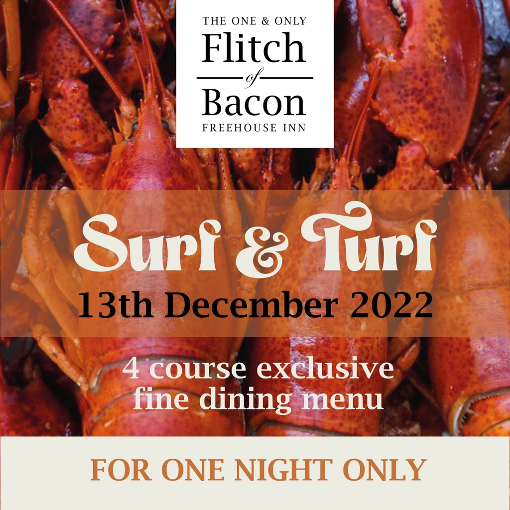 Check out our latest themed events coming to The Flitch of Bacon.

Click the link to view the full menu and to see all of the other special events we have lined up:
flitchofbacon.co.uk/whats-on/

#FineDining #EssexRestaurant #EatOutInEssex #RestaurantEvent #SpecialMenu #SurfAndTurf