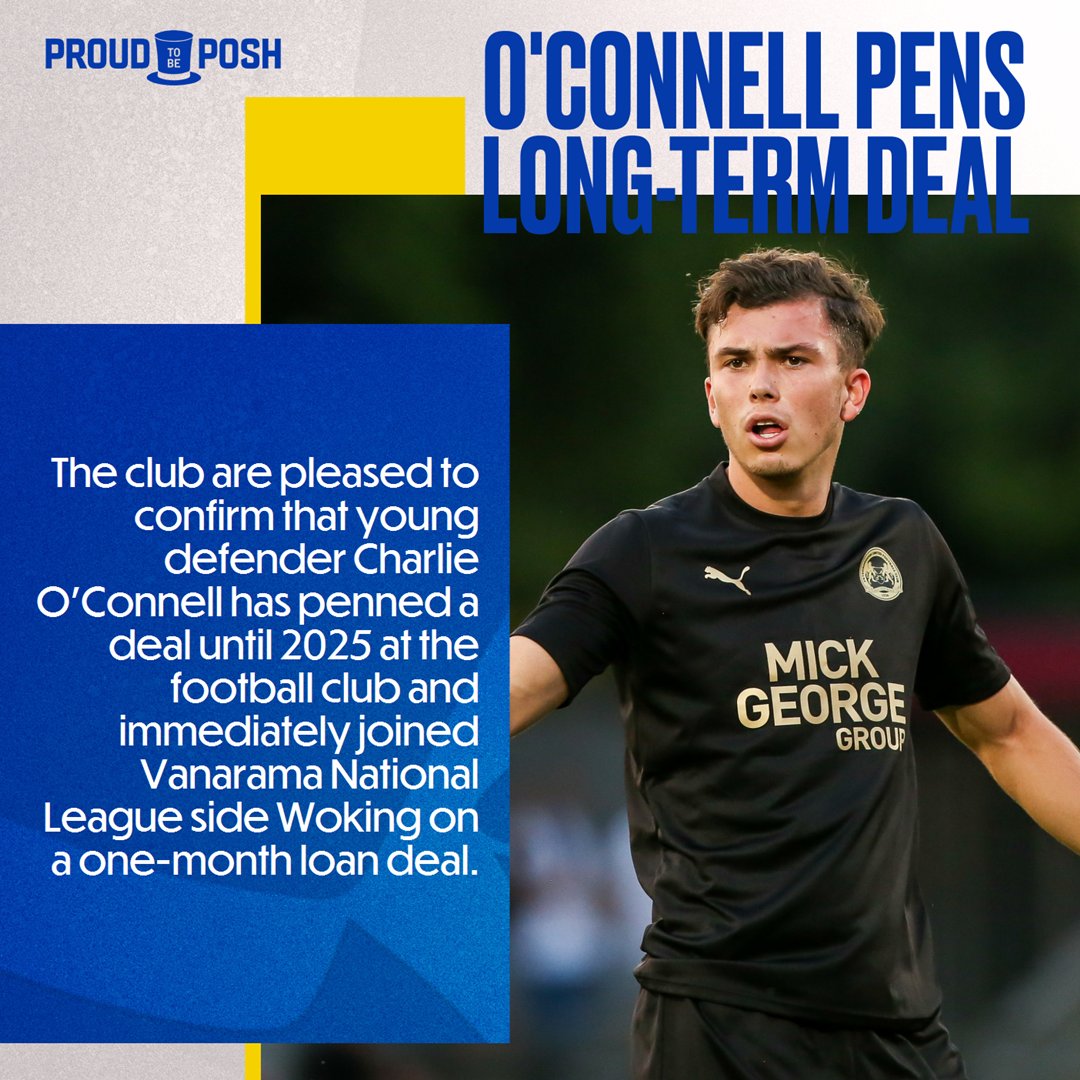 theposh's tweet photo. Youngster Charlie O'Connell has penned a long-term deal at the football club. 

He has also joined Woking on a one-month youth loan. 

#pufc