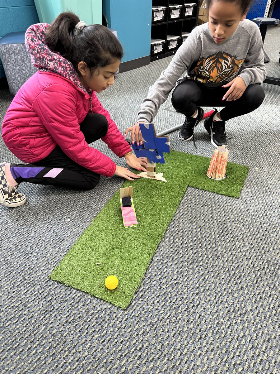 JackieOBrien1's tweet photo. 5th grade students @IHElementary are using design thinking to plan, create, and design obstacles for the IHES miniature golf course. They launched their ideas today and played the course. #IHPromise #IHESiLab #IHES_STEM https://t.co/BZcdHAV0pN
