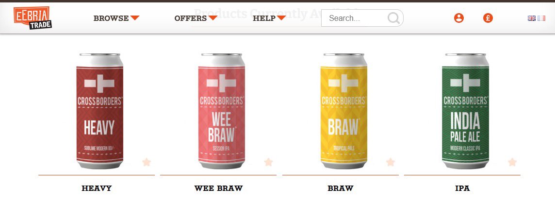 Is that not just a thing of beauty? Four big tins of beer on @EeBriaTrade.