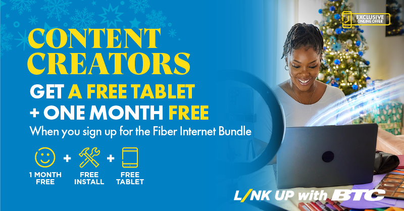 BTC242's tweet photo. You deserve a fast connection this Christmas. Sign up today and get speeds up to 600mbps internet speeds for all your streaming needs.