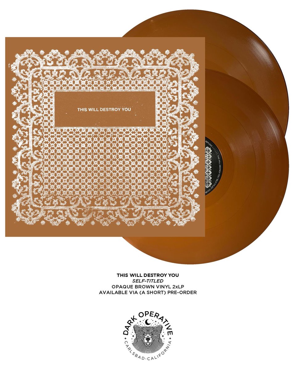 dark0perative's tweet photo. (Brief) Pre-orders (we’re just waiting on the covers to show up) for Bandcamp Friday: 

THIS WILL DESTROY YOU
• S/T 2xLP (opaque brown)
• Young Mountain (180 gram opaque brown)

Reserve them here:
https://t.co/BMdXMCwqH9

Thank you. https://t.co/L6xCpveFWG