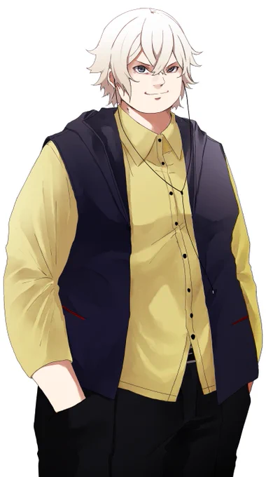 今日から卓で使い始めた新規立ち絵!擬態の仮面持ちで太ったりおじさんに化けたりする少年です 