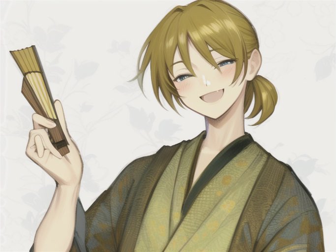 「太陽×2と穂波×2どないしてもまつ毛が生える穂波は表情とか着物の柄とかなかなかい」|草菜🌱のイラスト
