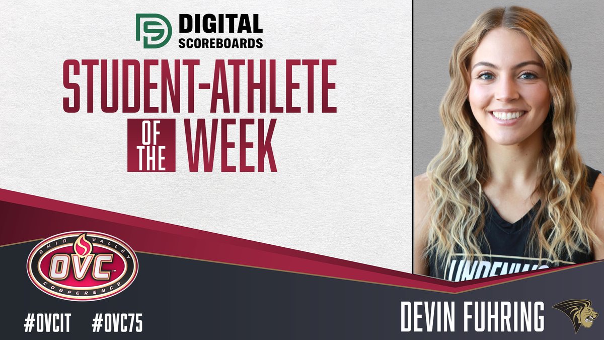 Our <a href="/DScoreboards/">Digital Scoreboards</a> OVC Student-Athlete of the Week is <a href="/LindenwoodWBB/">Lindenwood Women’s Basketball</a> guard Devin Fuhring (<a href="/devinlindsay5/">Devin Fuhring</a>).

Last year she earned academic all-conference honors for her work in the classroom. 

bit.ly/3H5dqH1 | #OVCit | #OVC75 | #NewLevel
