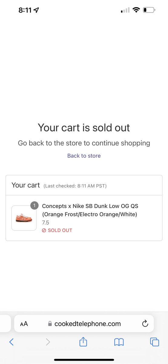 thelifeoftanye's tweet photo. Eeek @cncpts didn’t get into the checkout page till it was sold out 🥲 https://t.co/I2B1FxdQtC