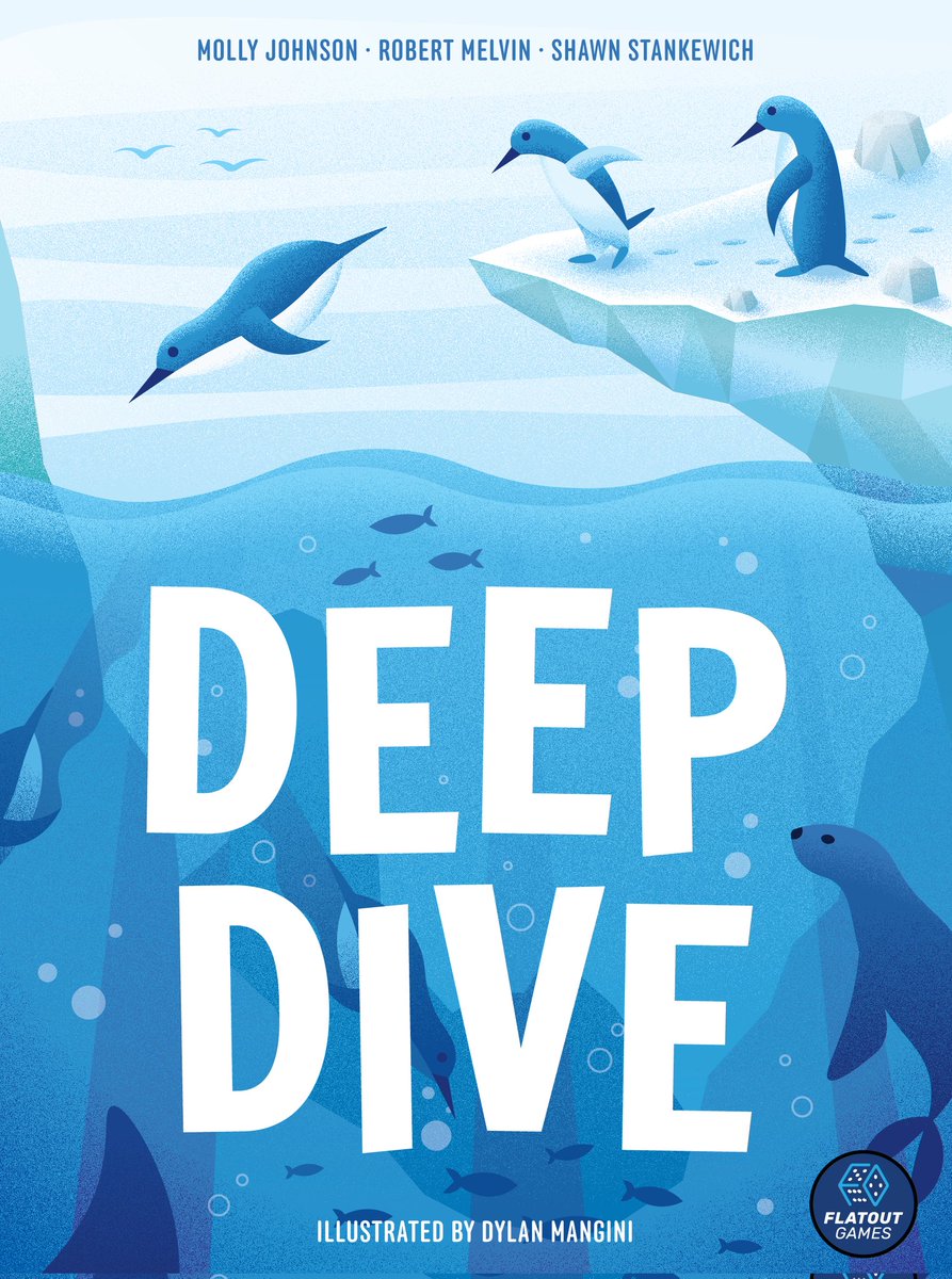 FlatoutGames's tweet photo. We are super excited to announce that we will be releasing #DeepDive in 2023! Deep Dive is a push-your-luck game about diving penguins! It can be taught in a couple of minutes and only takes about 15 minutes to play! It features beautiful art and graphic design by @DylanMangini! https://t.co/L15Oz09Jjl