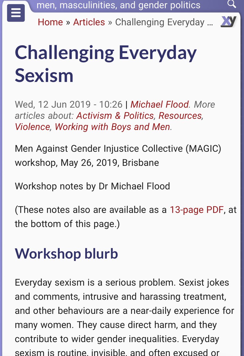 #16DaysOfActivism Day 8:

Learn practical responses you can use when you witness everyday sexism perpetrated by other men.

xyonline.net/content/challe…

🙏 <a href="/xyonline/">XY Online</a> <a href="/MichaelGLFlood/">Professor Michael Flood</a> 

#Sexism #bystander #upstander #MaleAlly #MenChallengingSexism