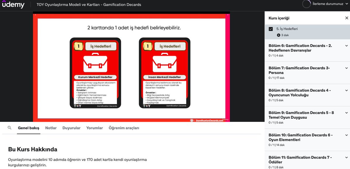 Türkiye'nin Oyunlaştırma Modeli TOY ve Oyunlaştırma Kartları Gamification Decards için <a href="/udemy/">Udemy</a> özel ücretsiz 1,5 saatlik bir eğitim çektim.
Paylaşarak beni destekleyebilir ve daha çok insana gerçek #oyunlaştırma bilgisinin ulaşmasını sağlayabilirsiniz. udemy.com/course/toy-oyu…