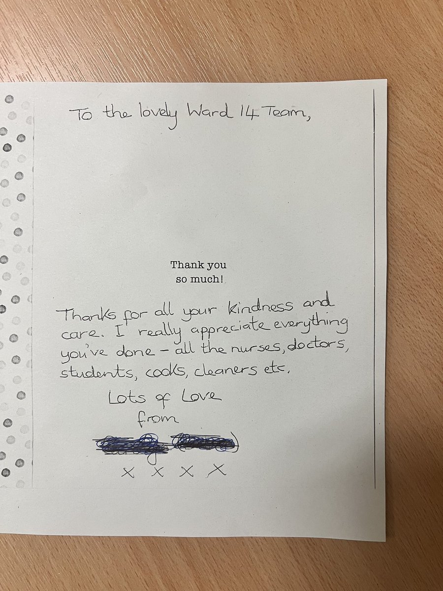 Thank you ward 14 Team for this patient experience!!!