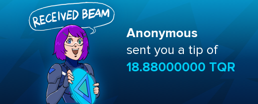 beamtipbot's tweet photo. @CelticNation67 You received 18.88000000 TQR. Withdraw funds in DM with me. https://t.co/aB8vPXw9yv