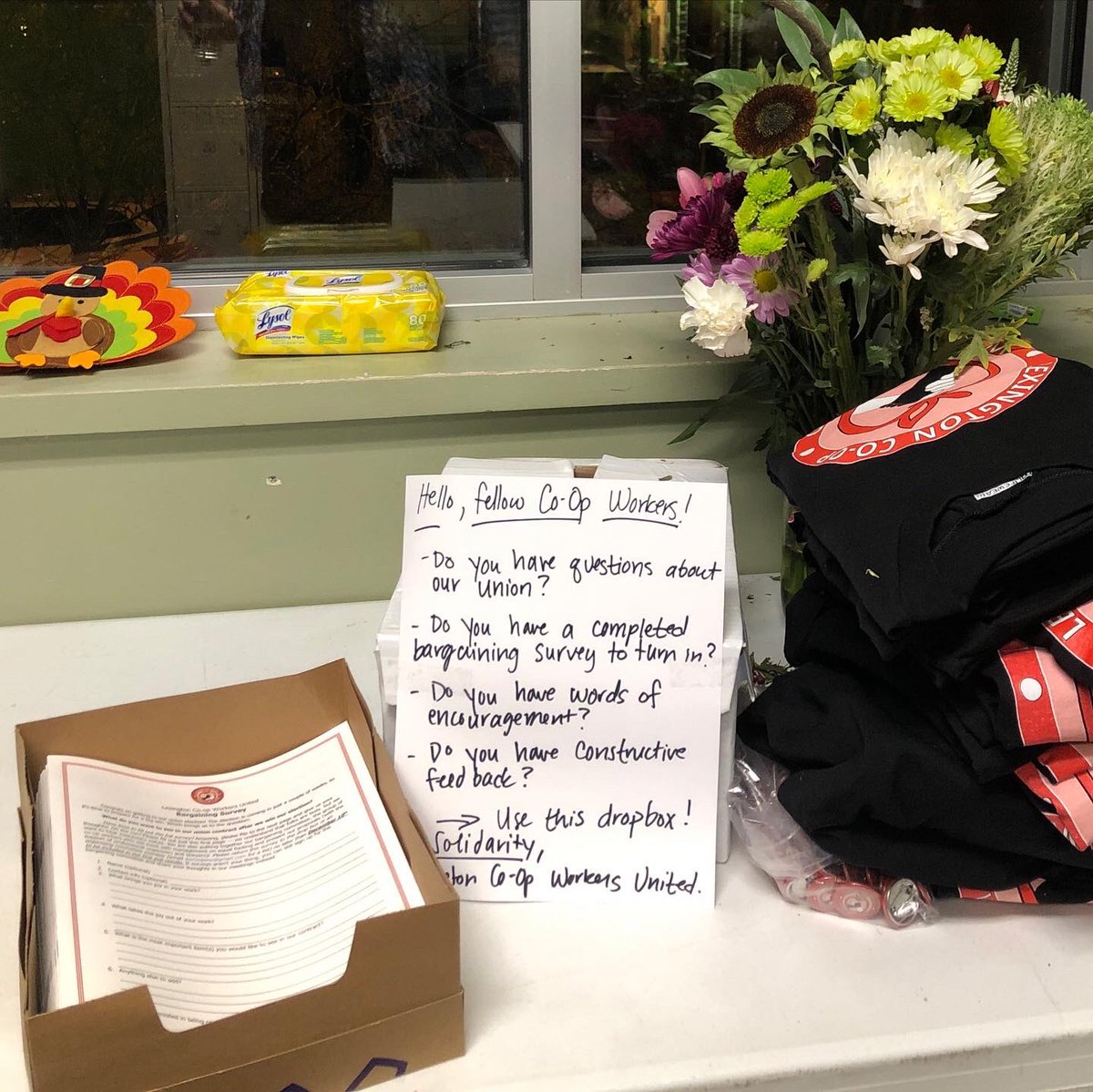 LexCoopWU's tweet photo. Bargaining surveys have been dropped off at both locations! If you’re a fellow worker, we need your input on what we should bargain for in our first contract negotiation. If you’re a customer, don’t hesitate to ask questions or show support for this exciting step in the process! https://t.co/XOv3OlRhjh