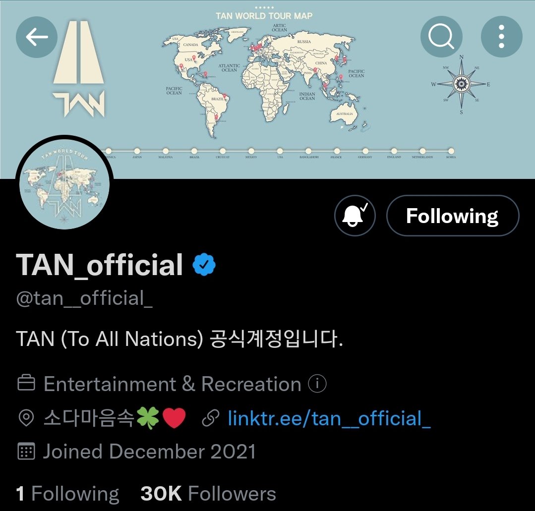 wildidolist's tweet photo. The TAN official account has reached 30k followers 🥳🥳🥳

#TAN #티에이엔 #ToAllNations @tan__official_ https://t.co/blhb5Rxk9p