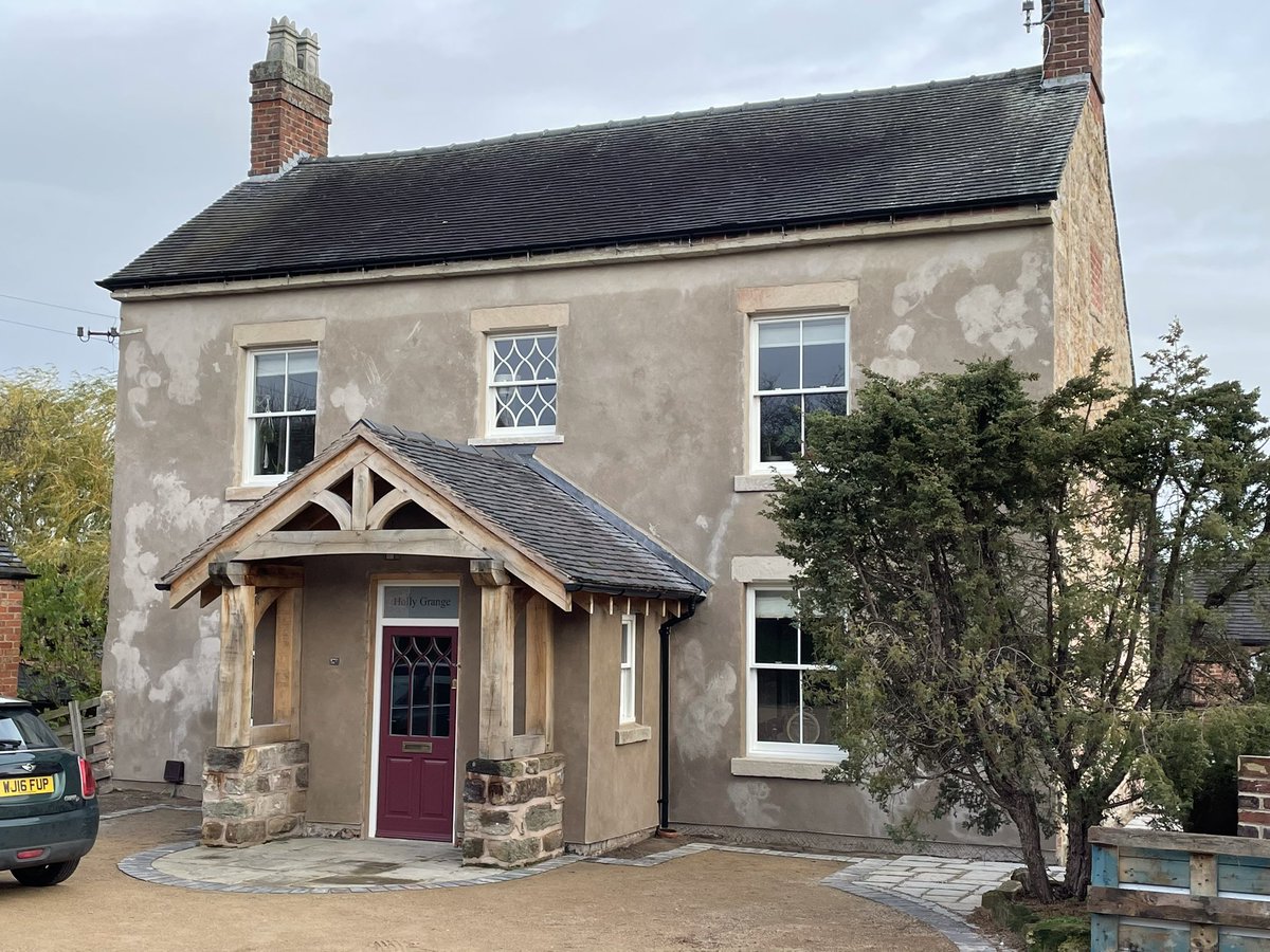 Churchman_A's tweet photo. All finished on our recent lime rendering and repointing project at Milton in Derbyshire #render #limerender #lime #repointing #repair #Derbyshire https://t.co/H3uZHlIQHK