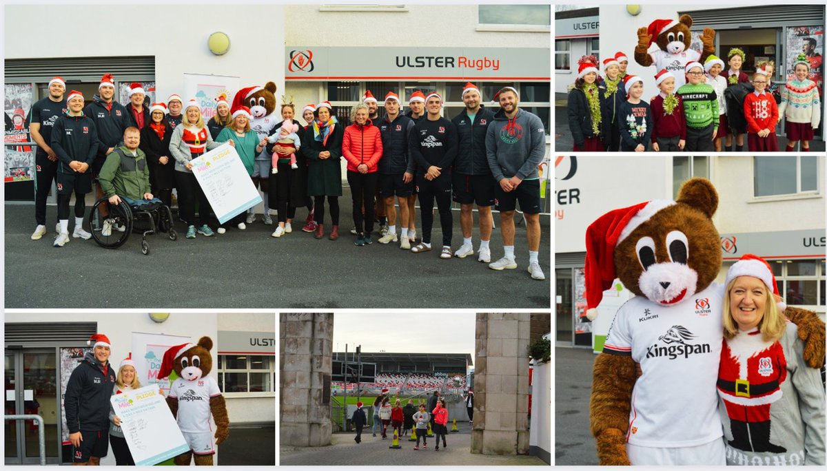thedailymile_ni's tweet photo. NI Daily Mile network co-chair @babsmcconnell joined school pupils, staff, local MPs and MLAs at the Kingspan Stadium with players from @UlsterRugby for the #DailyMile Santa Run this morning! Read about it here: https://t.co/T4QXyKbKMb https://t.co/RmrMYPOUyR