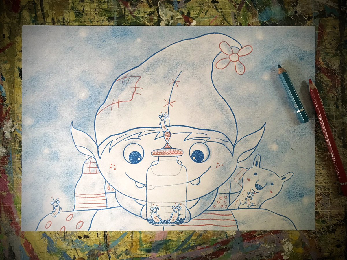 MayPylb's tweet photo. Un crayonné pour « À l’école des korrigans #illustration #korrigan #illustrationjeunesse #landerneau #madeinbzh #livrejeunesse 
#characterdesign #childrenbookart #graphicdesigner #artforchildren #bretagne #finistere  #livrepourenfants #sketch #sketchbook #croquis @coopbreizh https://t.co/VqrbwVXm1z