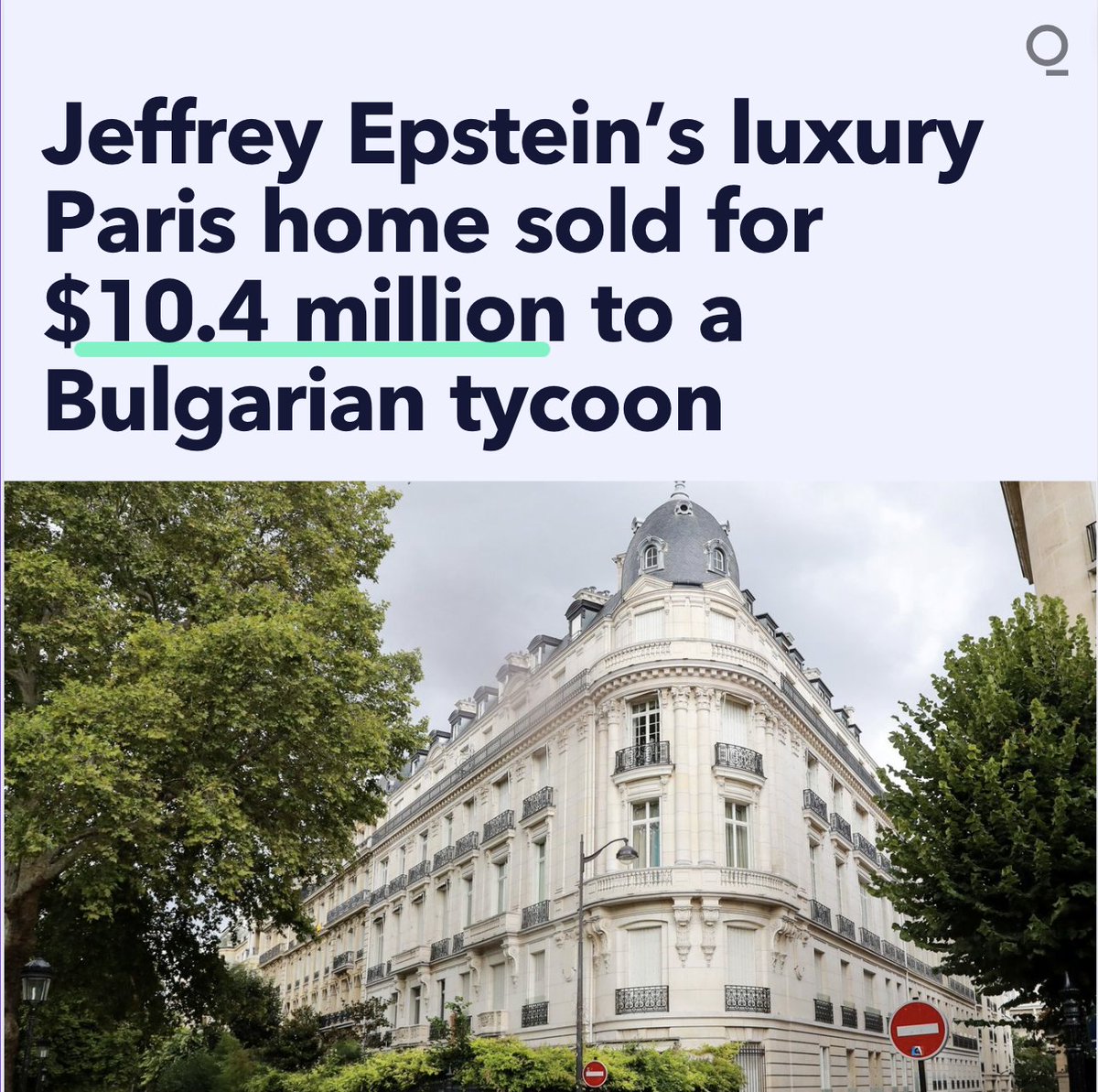 The Paris apartment that Jeffrey Epstein once owned sold for 10.4