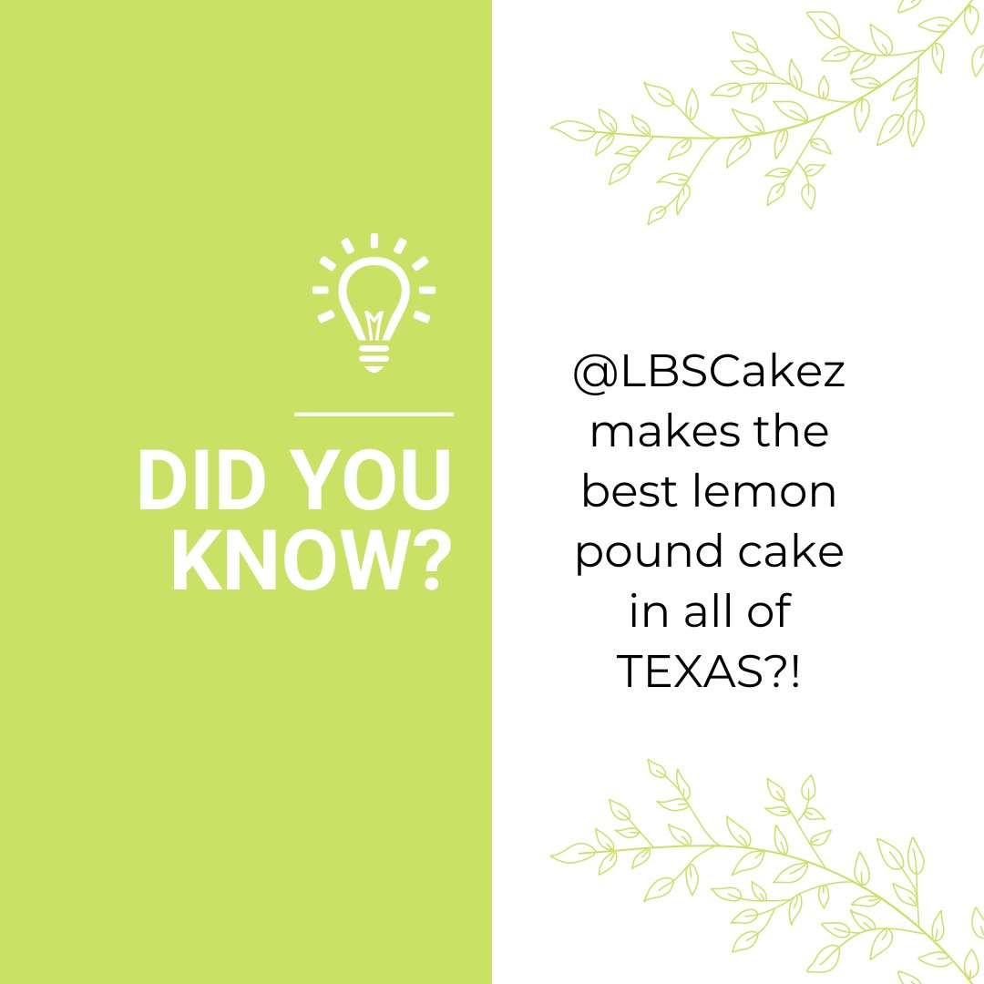 Facts are facts.

#TexasBest #BakedWithLove #PoundCake #LemonCake #TexasTreats