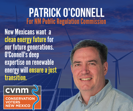 ProtectNM's tweet photo. As the state diversifies the energy portfolio, we need leaders at the #NMPRC that are well poised to navigate complexities of the process. Patrick O'Connell has a deep understanding and experience working on PRC and renewable energy issues that would benefit the whole Commission. https://t.co/2KzmbjdtEr