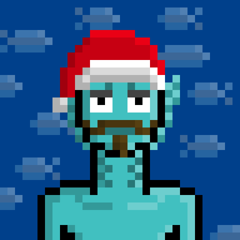 TobiasFancee's tweet photo. #NewProfilePic from the @FancyFinzNFT Holiday Special! 🎅 Minting now! Mint price 10 ADA. Santa hats available while supplies last. 50% of mint proceeds will be donated to TeamSeas 🐬! Original on-chain pixel art by yours truly and @Tala0971. Check it #Cardano fam! #CardanoNFTs https://t.co/tlD9How3xQ