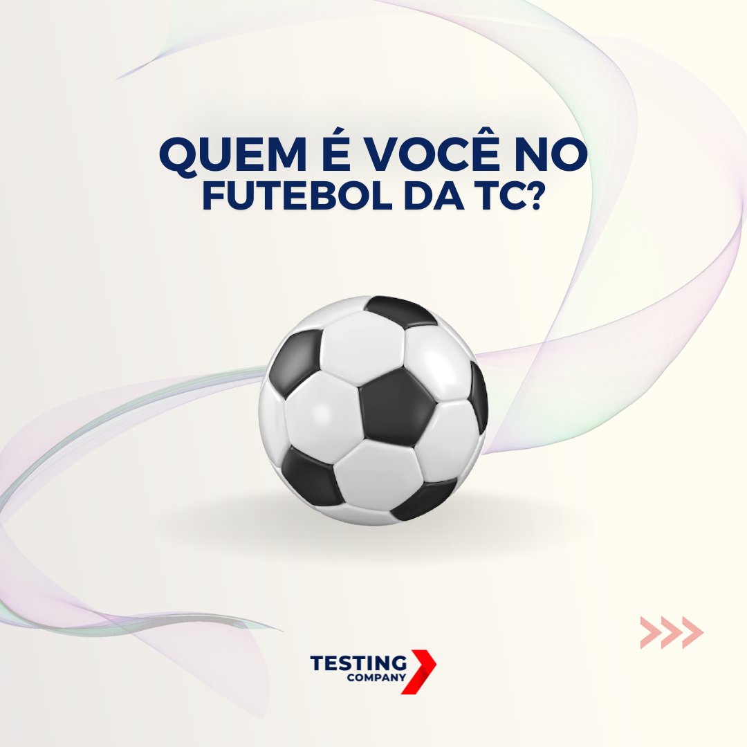testingcompany's tweet image. Hoje é dia de jogão do nosso Brasil, e a gente quer saber:

Quem seria você no futebol da TC? 🚀🚀

Arrasta para o lado, confere e conta pra gente nos comentários! 🇧🇷🇧🇷

#copadomundo #futebol #qualidadedesoftware #brasil #copa