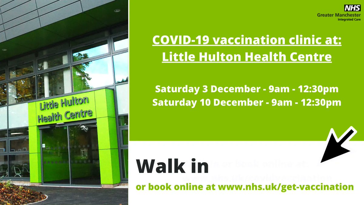 Walk-in #covid vaccinations in #LittleHulton #GreaterManchester