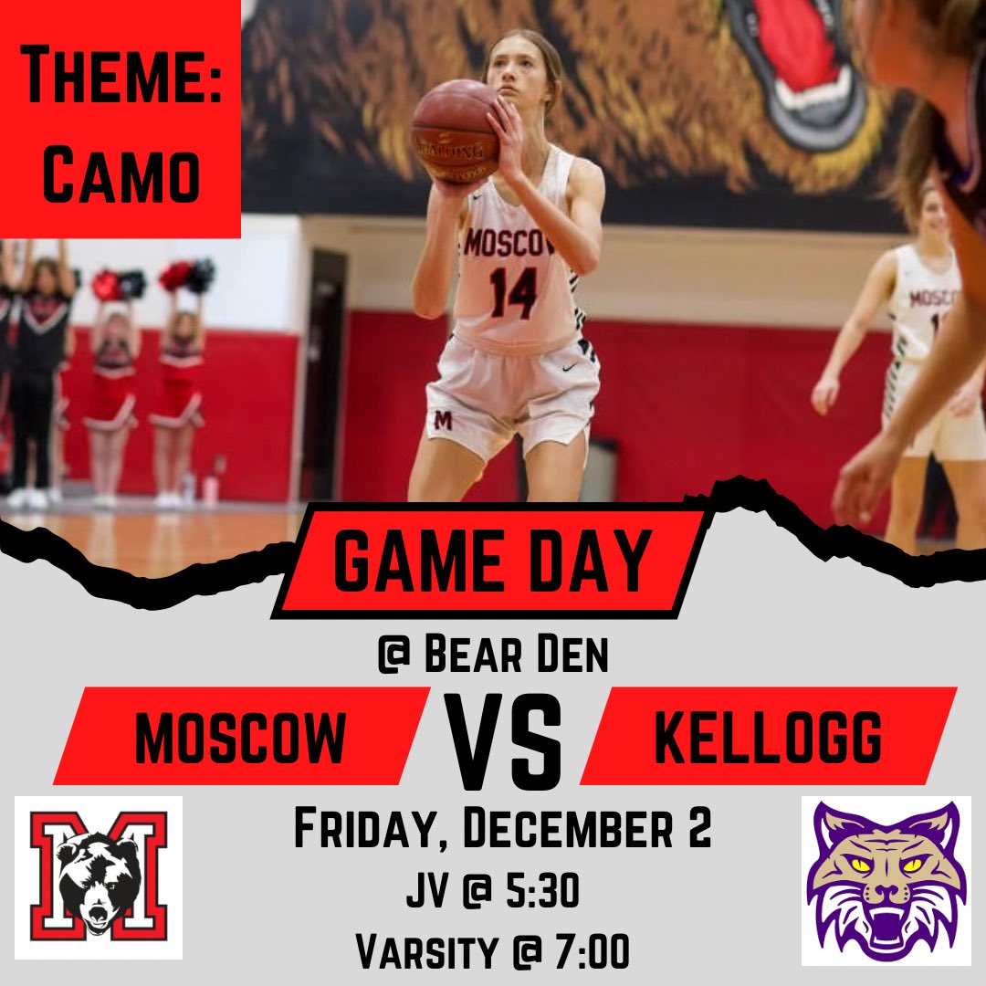 GAME DAY!

🆚: Kellogg (ID)
📍: Moscow, ID
🏟️: Bear Den
🕦: 7:00pm (PT)
💻: nfhsnetwork.com