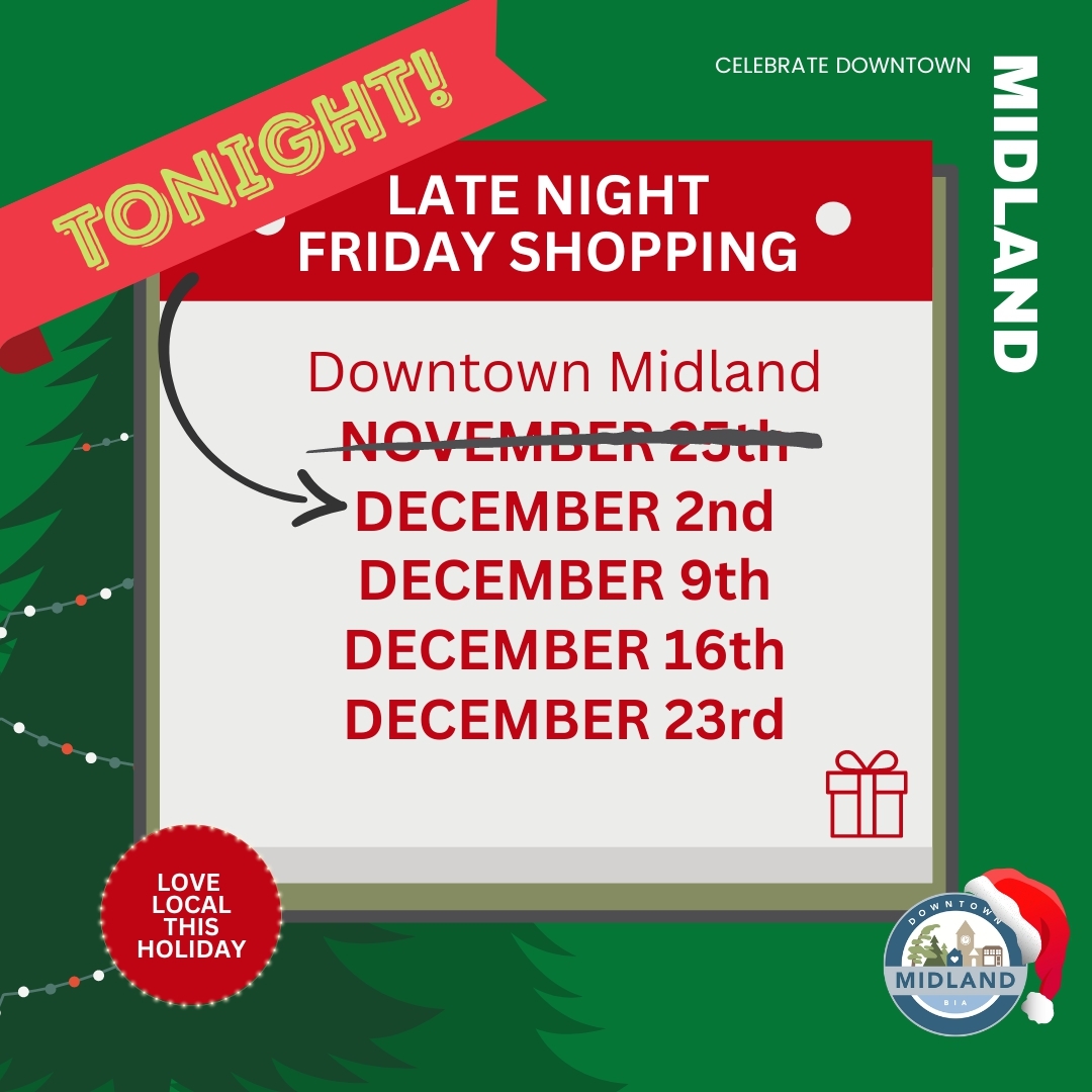 Visit Downtown Midland tonight!
Enjoy an evening of shopping, dining, hot chocolate, and look for Santa too!
We Are the Villagers will be serving hot chocolate. Save a Cup - Bring a Mug!... more at shoplocal.ly/46vgG