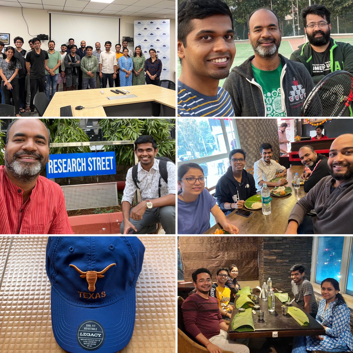 Thanks @R_Ashwin @UTAustin for spending last 2 days with us. Giving a talk 'Mixing #Politics & Play: Can Leisure Sustain Deliberative Democracy?', discussing research with students & playing #Tennis. Special thanks for kick starting the #Merchandise #Cap season 😛😛. #PrecogsRock