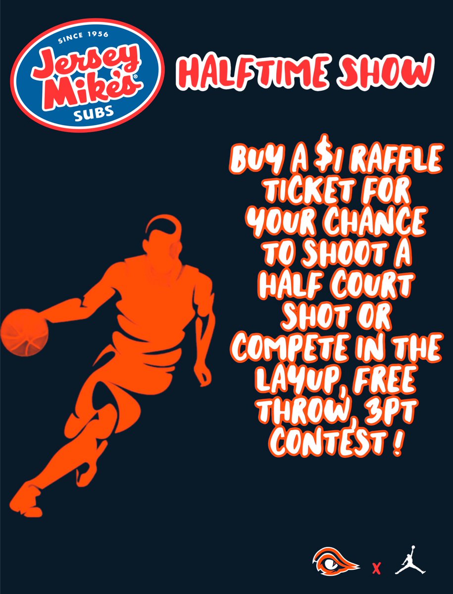 BASKETBALL IS BACK!!! And that also means The Jersey Mike’s Halftime show is here! Enter for your chance to win the pot with a half court shot! Or enter to battle against one of your peers in a lay up, free throw, 3pt contest! COME WIN BIG!!!!! 🏀🏀‼️