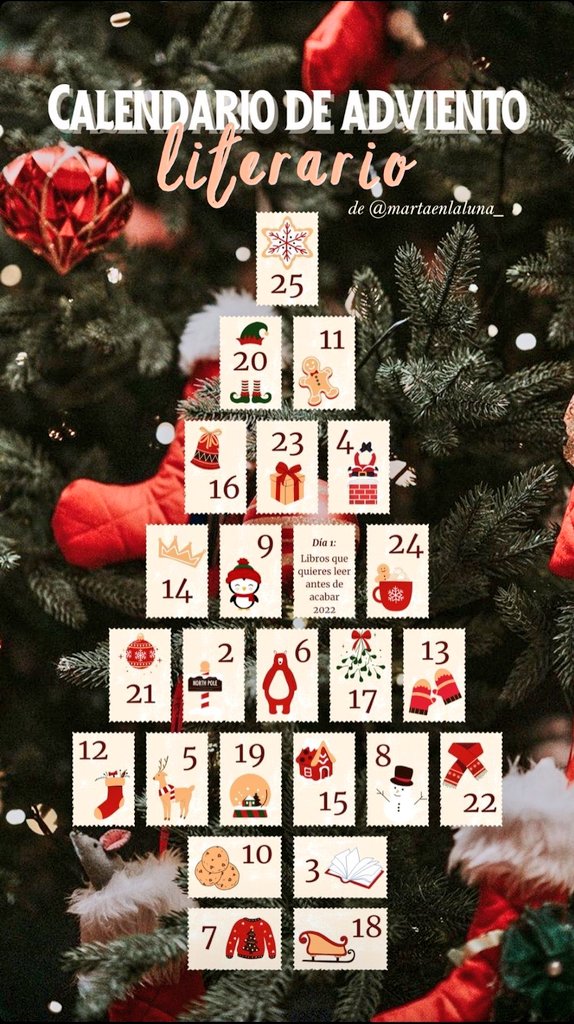 itsestihere's tweet photo. ¿Si soy una copiota a la que le encantan los hilos y aunque lleve poco tiempo leyendo a full voy a hacer este "calendario de adviento literario" que le he visto a @mmarinarf? 
Pues no ves que sí 😗 https://t.co/IzkocaPXWu