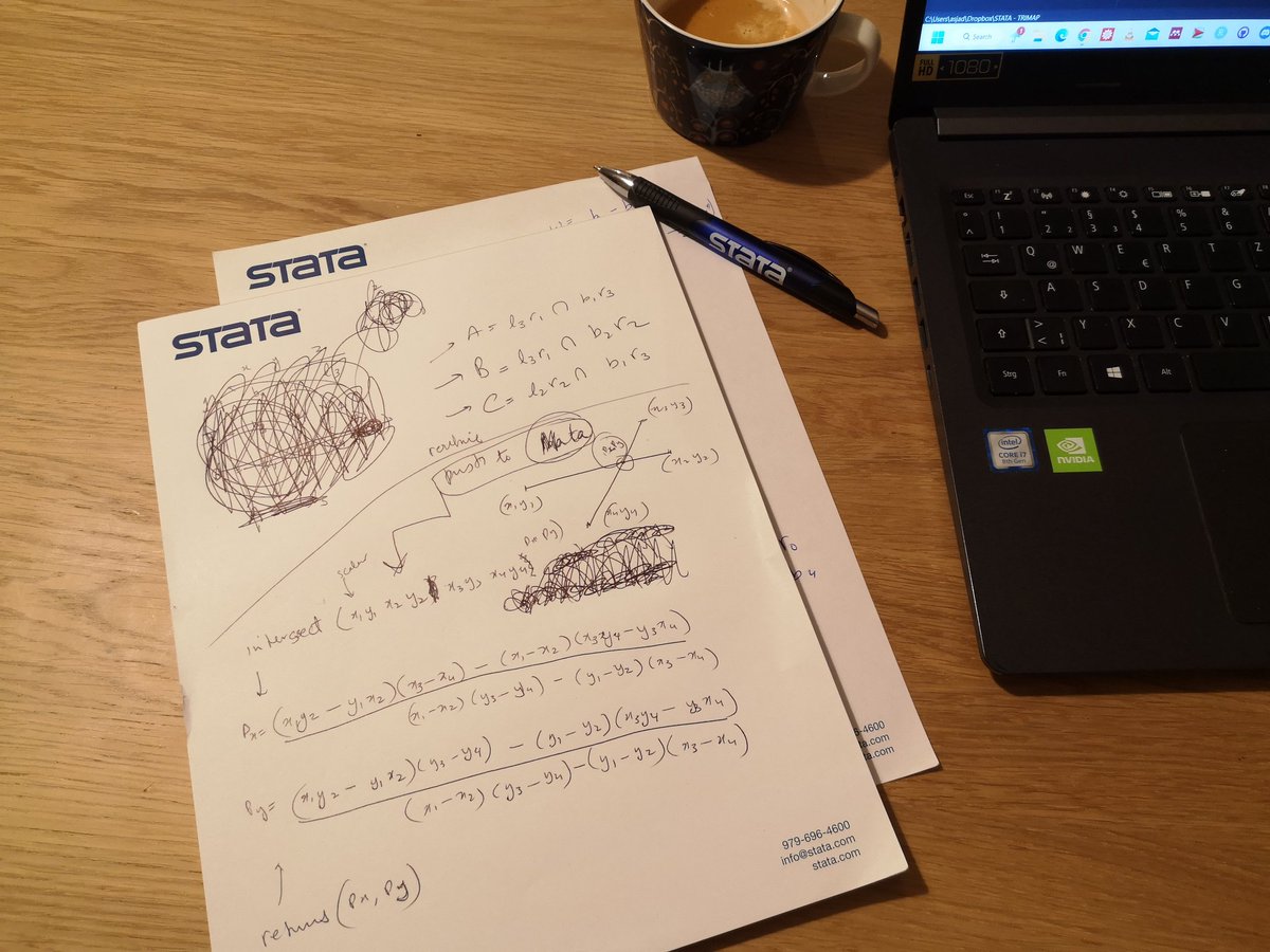 AsjadNaqvi's tweet image. What goes in making new @Stata packages? A lot of paper, ink, formulas, and scribbling. 

Easy major package has a small notebook worth of stuff written down.

Also a lot decisions are made on behalf of the users to &quot;close&quot; or restrict the parameter space.

#devnight
