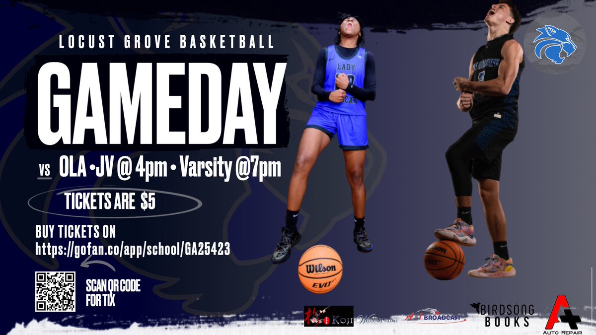 🚨REGION MATCHUP🚨
🆚 Ola
📅December 2
⏰ JV Girls @ 4:00/ Jv boys @ 5:30           Varsity Girl @ 7:00/Varsity Boys @ 8:30
📍Locust Grove High School 
🎟️ $5 ##FearTheGrove BE THERE! <a href="/lghseniors/">LGHS Student Section</a> <a href="/LGHS_HCS/">LGHS</a>