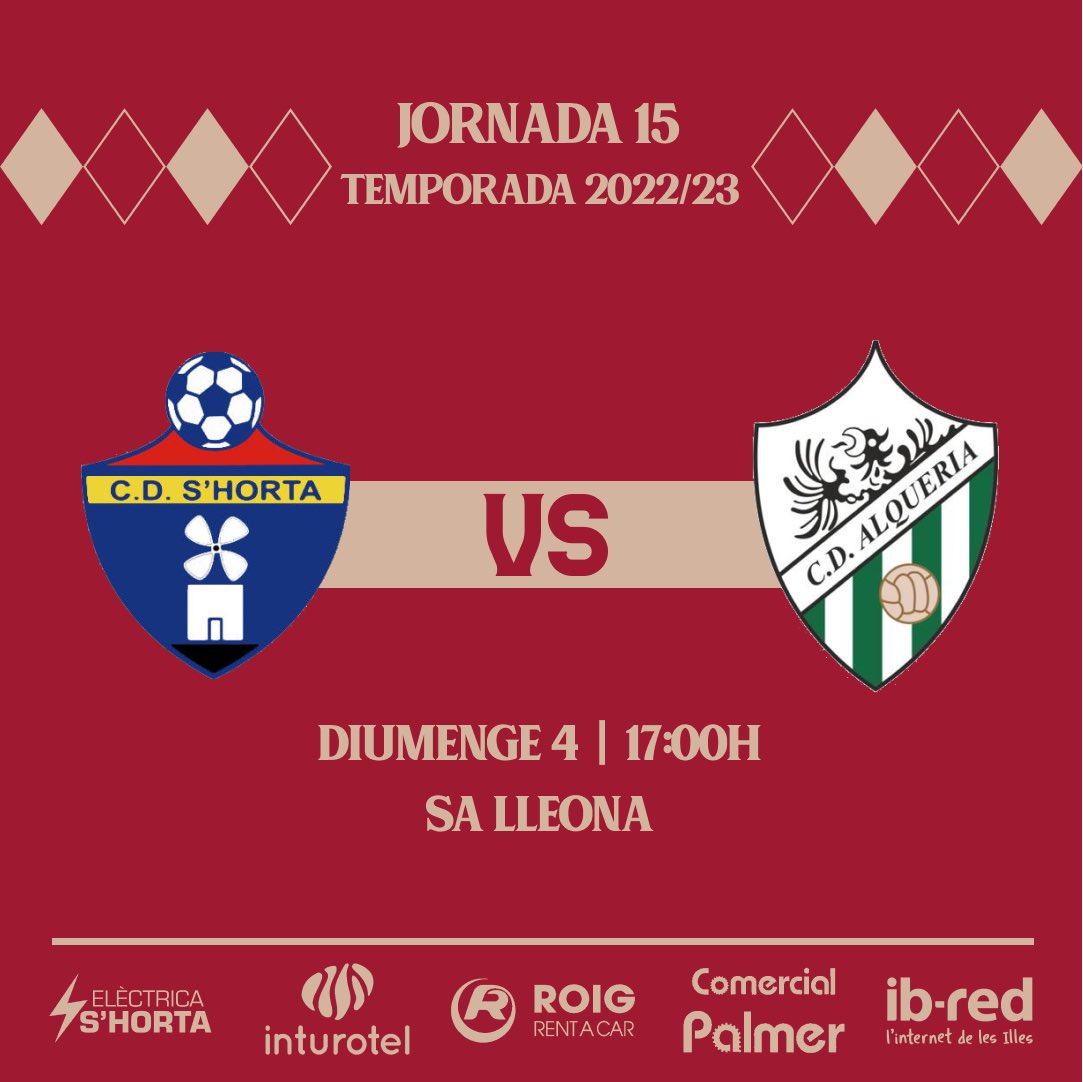 𝐃𝐈𝐔𝐌𝐄𝐍𝐆𝐄 𝐃𝐄 𝐃𝐄𝐑𝐁𝐈

⚽ Aquesta jornada rebem els nostres veïns del <a href="/AlqueriaCe/">CE ALQUERIA</a> 

💪🏼 Després de no poder sumar desde fa dues setmanes, volem tornar al camí de la victòria!

#TotAlVermell♦️