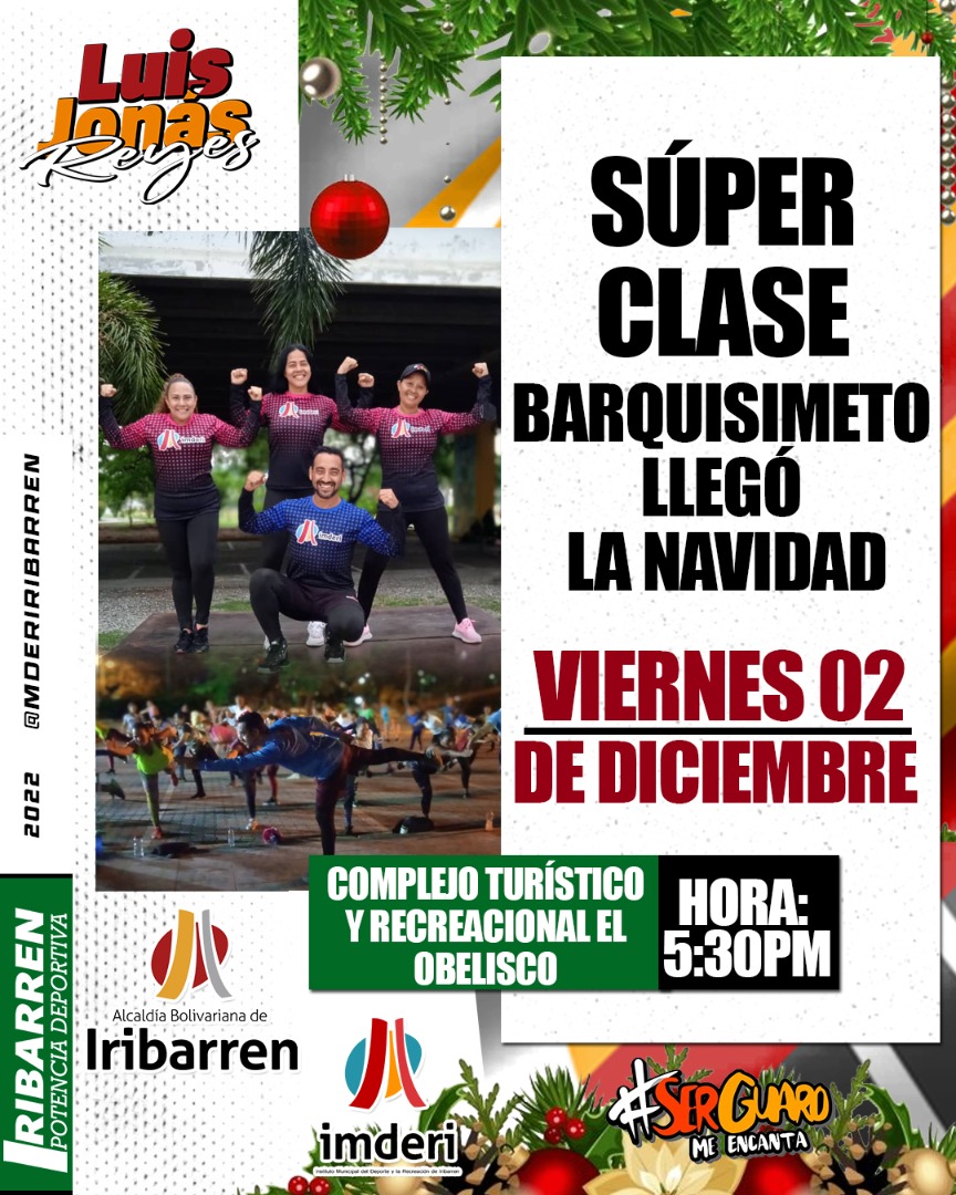 Iribarren_Alc's tweet photo. #2Dic 😏👉🏼#NavidadFitness Acércate hoy a las 5:30 de la tarde a nuestro #Obelisco de #Barquisimeto y prepárate para comerte las #hallacas sin remordimiento 😅🤣
Vente a nuestra #SúperClase de IMDERI.. Invita el Alcalde @LuisJonasReyes
#ExpoPortuguesa2022
#SerGuaroMeEncanta❤️ https://t.co/krF23y72an