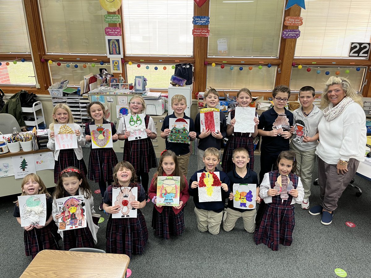 stbernschool's tweet photo. Mrs. Hajdukβs 2nd grade students are so proud of their Hidden Turkey projects. π¦ #stbgrows https://t.co/BYNWk4INGd