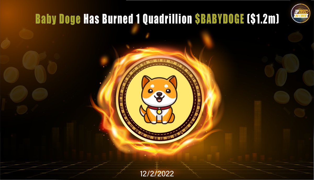 AmeliaMoncler's tweet photo. 🔥🔥#BabyDoge🔥🔥

@babydoge has burned 1 quadrillion #BABYDOGE ($1.2m) 🔥🔥🔥

16 $BNB buy back and burn from #BabyDogeSwap 🔥🔥

#topbscnews #BNB #BSC #Binance #BNBChain  #WEB3 #CryptoNews #BABYDOGE #Babydogefamily #BabyDogeTeam #BabyDogeCoin https://t.co/L6tjUgFZfk