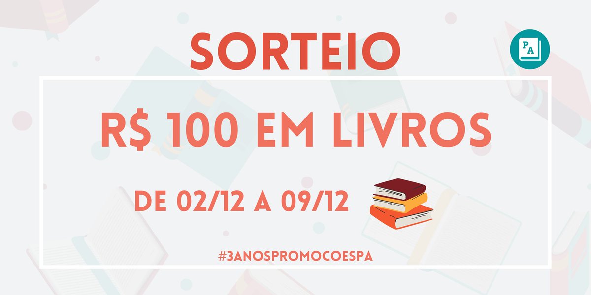 PromocoesPA's tweet photo. ✨ SORTEIO ✨

🎁 Prêmio: R$ 100 em livros

❗Regras:

↪️ Seguir @PromocoesPA e @PromosDiversas 
↪️ RT no tweet do sorteio (sem citar)
↪️ Comentar: "EU QUERO #3AnosPromocoesPA"

👉🏻 Data de término: 09/12/22 (23:59)

♥ Boa sorte! ♥ https://t.co/pScZtIjAzd
