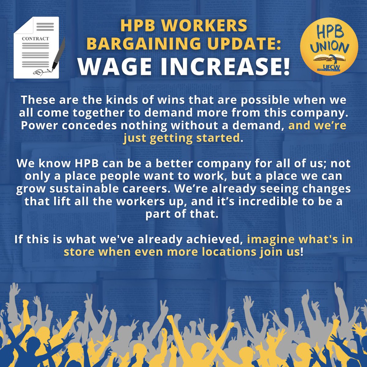🚨 BARGAINING UPDATE: WAGE INCREASE! 🚨

As of today, we were able to secure significant wage increases before the holidays! Starting pay at all 4 unionized MN stores is going up to $15 an hour, and current union members at those stores are receiving a $1.50-$2 wage increase. 🧵