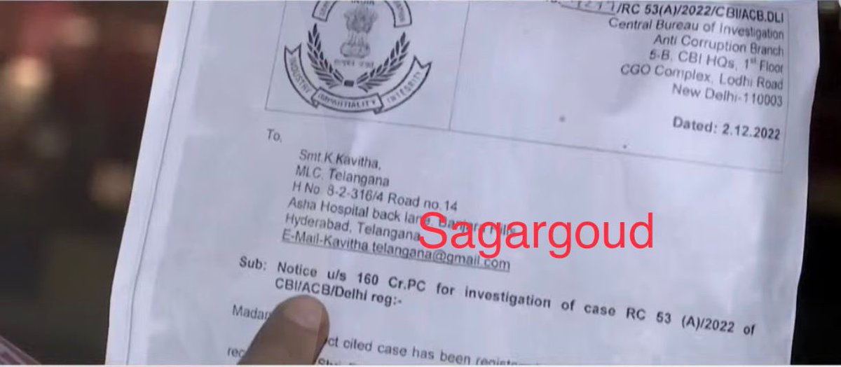 Sagar4BJP's tweet photo. CBI issues notice to @RaoKavitha in #LiquorScam 

ఆ క్షణం రానే వచ్చింది. నోటీసులు నాకు రాలేదు ఇంకా రాలేదు అంటీవి గాధ ఇప్పుడు వచ్చినాయి. 

విచారణ తరువాత ఇంటికి వస్తదో లేక కనిమొళి లాగా చరిత్ర రాస్తారో చూడాలి. https://t.co/1oM2x6i2Iq