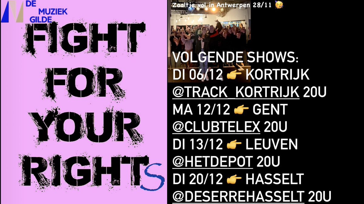 De timing van onze ondermeer hierop duidende roadshow #fighforyourrights is écht helemaal on point! #auteursrechten #fiscaliteit #artiesten #muzikanten #cultuur <a href="/SABAM_Official/">Sabam</a>