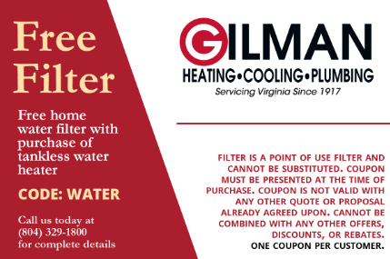 GilmanHVACPlum's tweet photo. Use this coupon and get a free home water filter when you purchase a tankless water heater! Find this coupon and others here: https://t.co/gUxrZyDbqG https://t.co/YLiEak7EGq