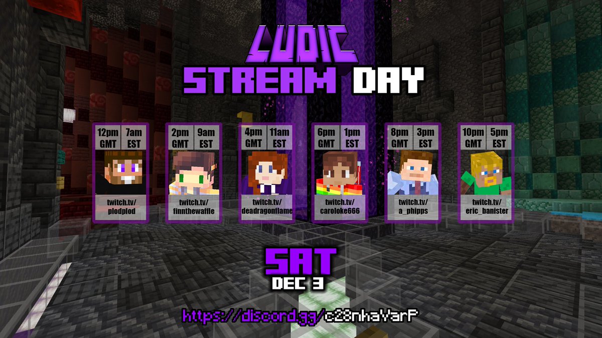 LudicSmp's tweet photo. Starting tomorrow at midday GMT/7am EST we are having a Stream Day. We hope you can pop by and say hello. https://t.co/k8i1ICLSuy