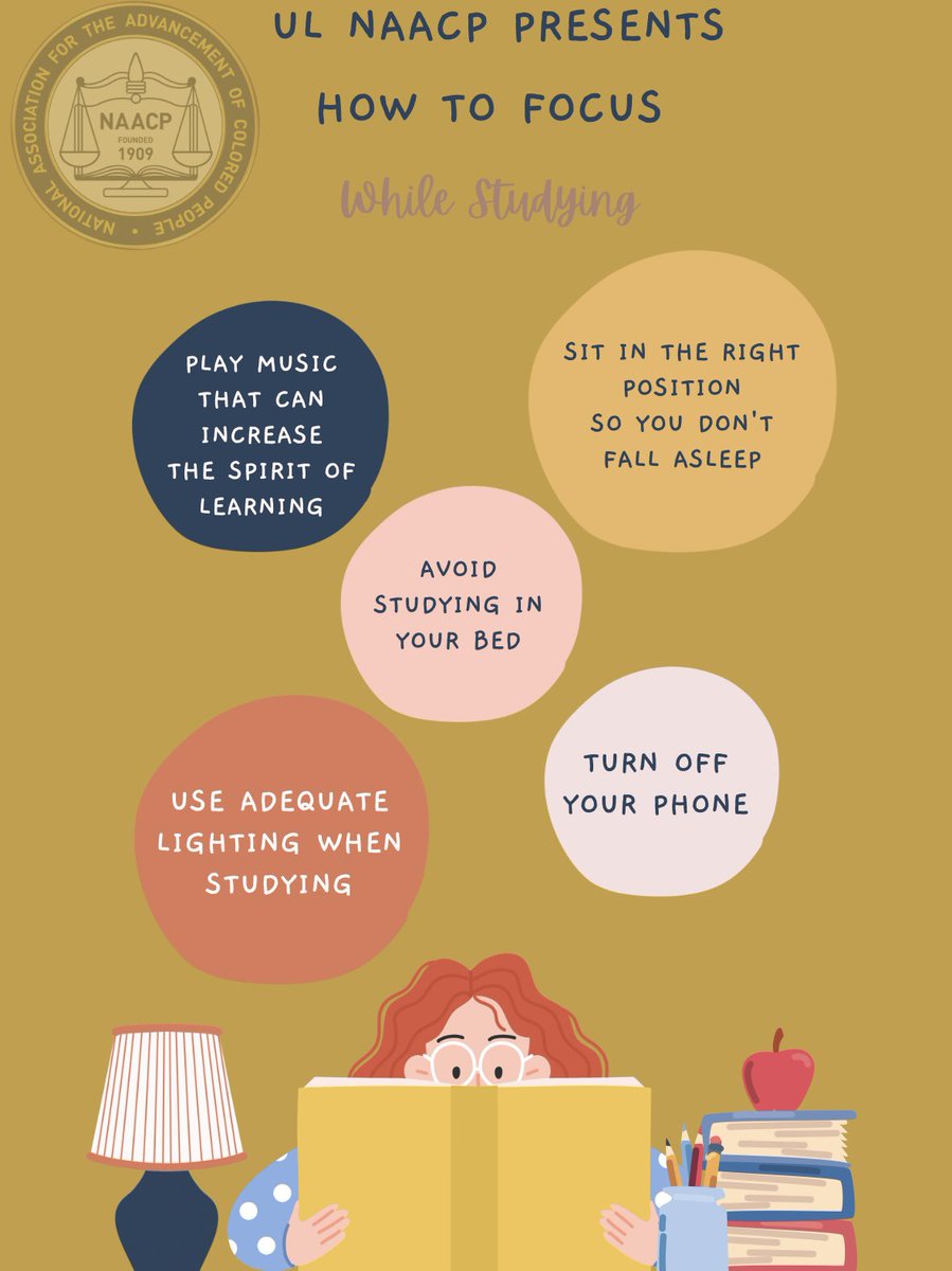 ul_naacp's tweet photo. Happy Friday everyone,💙we know this week has been crazy. Here's some small little tips to remind you to study📚 and stay focus don't consume yourself with so much to the point you get overwhelmed. Have a wonderful weekend and hang in there!!💪🏾💛💙
Yours Truly, 
UL NAACP FAMILY💙 https://t.co/mYqO21sjsc